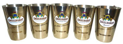 5 Engelhardt +1998 Berlin Charlottenburger Pilsner Tin/Metal German Beer Glasses
