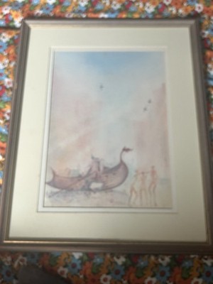 Vintage Original Gemälde ''Der Siegtanz der Sirenen'' signiert & datiert