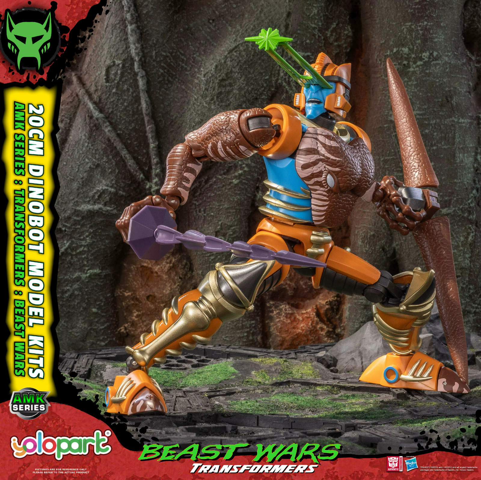 Figurine Dinobot Beast Wars AMK Series Yolopark | Kit Modèle Transformers 20 cm
