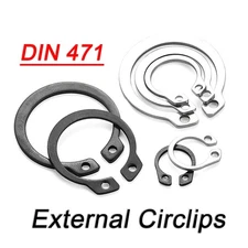 External Circlips Retaining Rings Stainless Steel/Spring Steel 6 - 150mm DIN 471