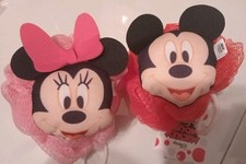 New Disney bath poufs Mickey Mouse  Friends Minnie Mouse Pink -loofahs-sponge