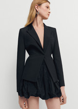 NWT MANGO COLLECTION 180 BLACK FITTED SUIT BLAZER SZ L LARGE
