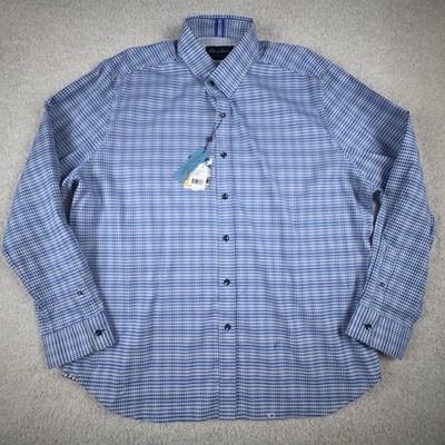 Robert Graham Shirt Mens 4XL Striped Embroidered Flip Cuff Prewitt Tailored NWT!