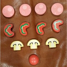 .75-1 Inch Wooden Pretend Play Pizza Topping Replacement Pieces Toys