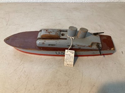 Keystone USN-1 #215 Battleship C 1940 Wood Model 15.5''L Vintage