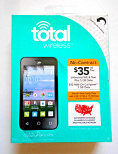 New Alcatel Onetouch Pixie Eclipse Total Wireless Black Cell Phone