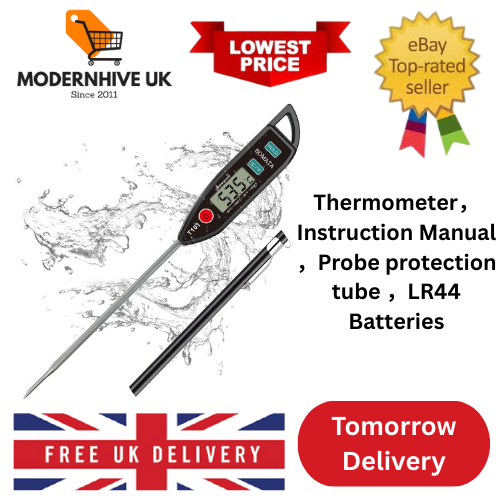 Waterproof IPX7 Thermometer for Water, Liquid, Candle and Cooking. Instant Read