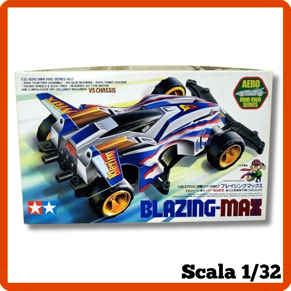 Modellismo statico model kit montaggio Tamiya mini4wd 1/32 BLAZING MAX 19607 foto 3