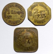 Lot 3 Jetons Boulangerie coopérative USSEL