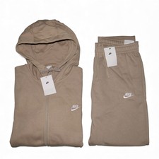 Nike Fleece 2 Piece Khaki Sweatsuit Tracksuit Matching Outfit NWT Beige/Tan NWT
