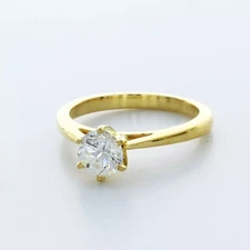 Solitaire Engagement Ring 14K Gold Classic 1.21 CT Round Lab-Grown Diamond D VS2