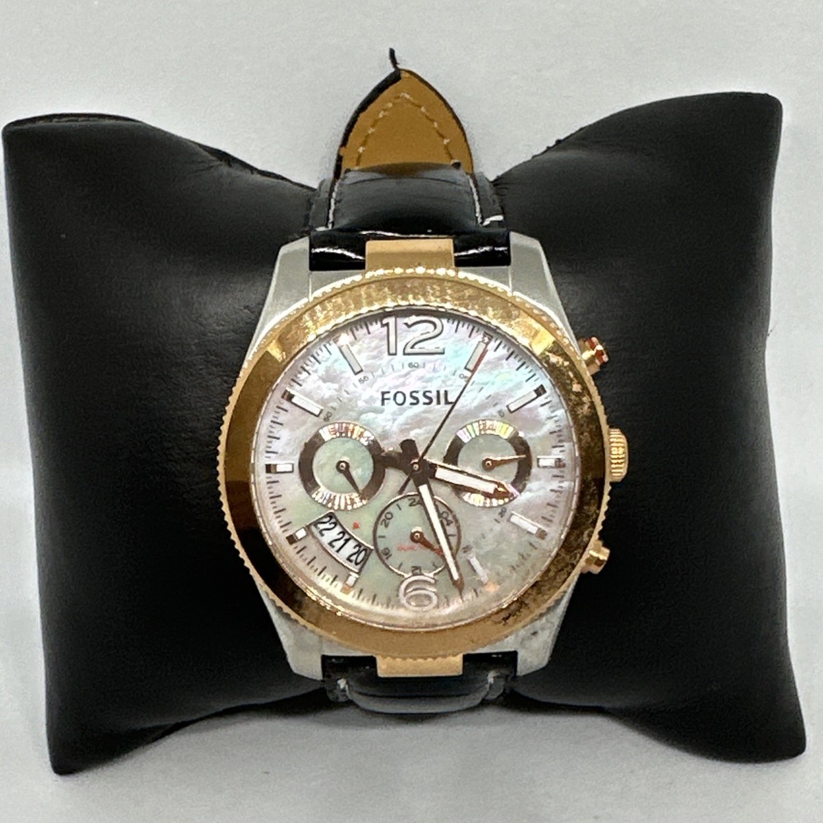 Fossil Black Leather Strap Women\'s Watch with Gold Accents Fossil ES4535 Jacqueline Leather Women main image 3