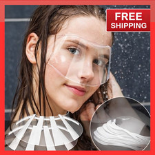 50 PCS Shower Eye Shield, Disposable Plastic Clear Face Shield