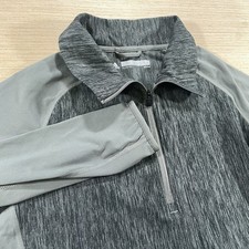 Adidas Womens L 1/4 Zip Jacket Ash Black Gray Pullover Climalite Running Outdoor