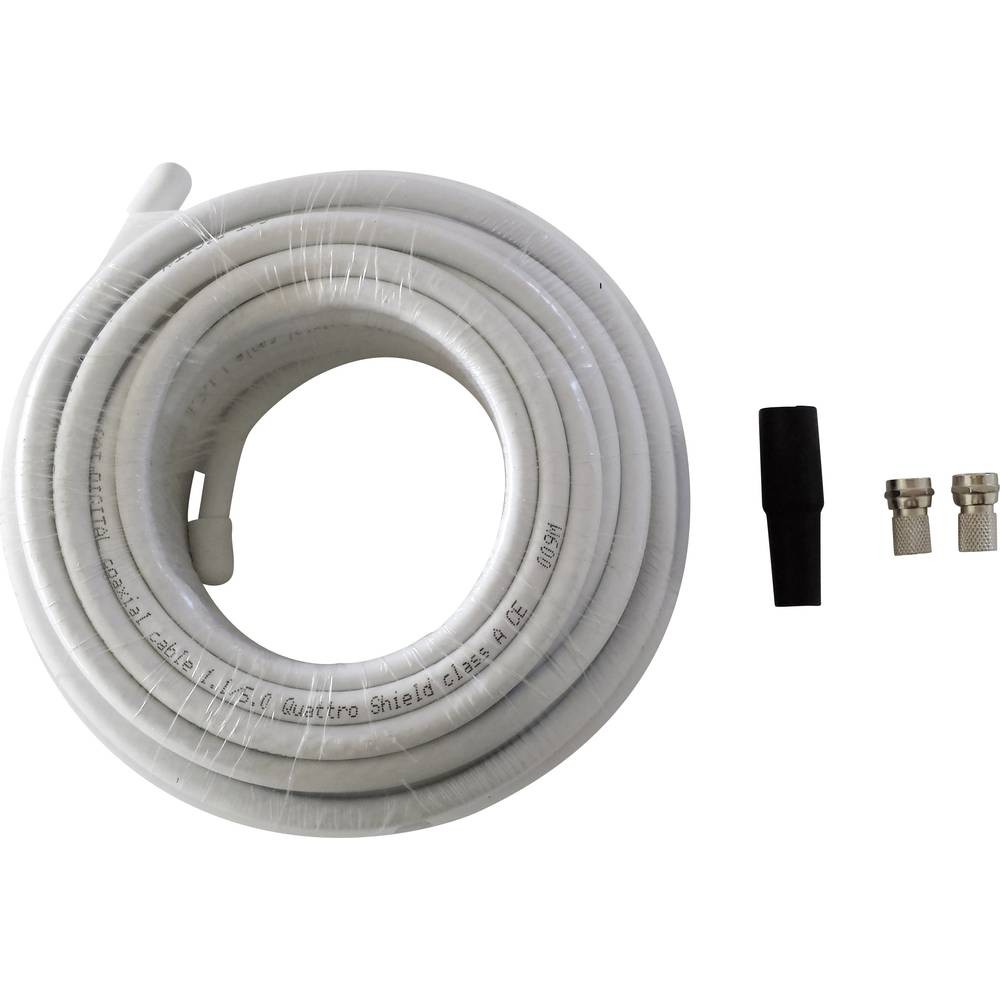 Kit de connexion satellite avec câble coaxial de 50m et 4 fiches F