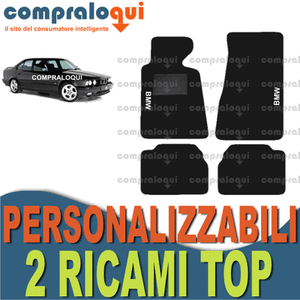 scegli 4 DECORI TOP RICAMATI TAPPETI per BMW SERIE 5 E34 in MOQUETTE SU MISURA
