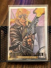 JOHNNY BLAZE 2024 SKYBOX MARVEL MASTERPIECES '92 PLATINUM COVER #2 GHOSTRIDER!!!