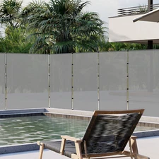 6FT Outdoor Fence with Stainless Steel Pole Privacy Fence Yard Pool Safety Gray