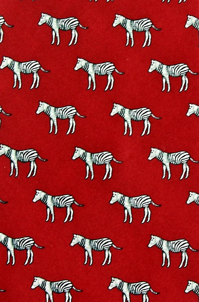 Zebra Men's Dress Neck Tie Formal Fashion Parquet African Animal Red Necktie - Image 2 of 4
