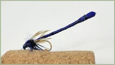 Damsel Trout Flies, 8 x Royal Blue Dragon Damsels, Size 10, Summer fishing Flies