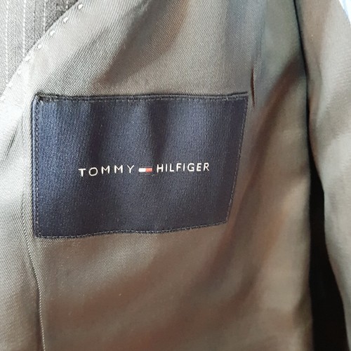 TOMMY HILFIGER Mens Size R 44 Striped Wool Blazer Jacket - Picture 7 of 10