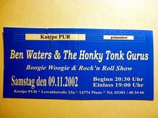 Ben Waters &Honky.. In Concert 2002 // Ticket...