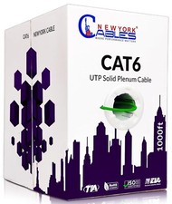 Cat6 Plenum Ethernet Cable 1000ft, 100 CCA, 23AWG, UTP, 550MHz, 10Gbps