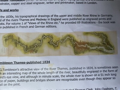 Panoramakarte der Themse & Medway 1834 von renommiertem W G Tombleson
