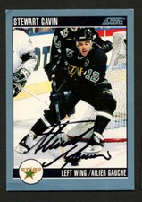 Stewart Gavin #117 signed auto 1992-1993 Score Canadian Version Hockey Card