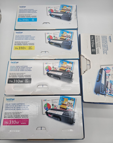 LOT of 5 Brother Toner Cartridges TN-310M, TN-310C, TN-310Y, TN-310BK (2)