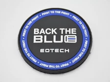 EOTECH "BACK THE BLUE" FIRST TO THE FIGHT CIRCLE LOGO PATCH HOOK/LOOP BACKING
