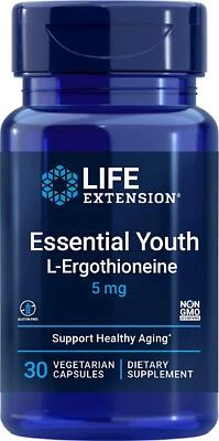 Life Extension Essential Youth L-Ergothioneine 5mg 30 Vegetarian Capsules, Aging