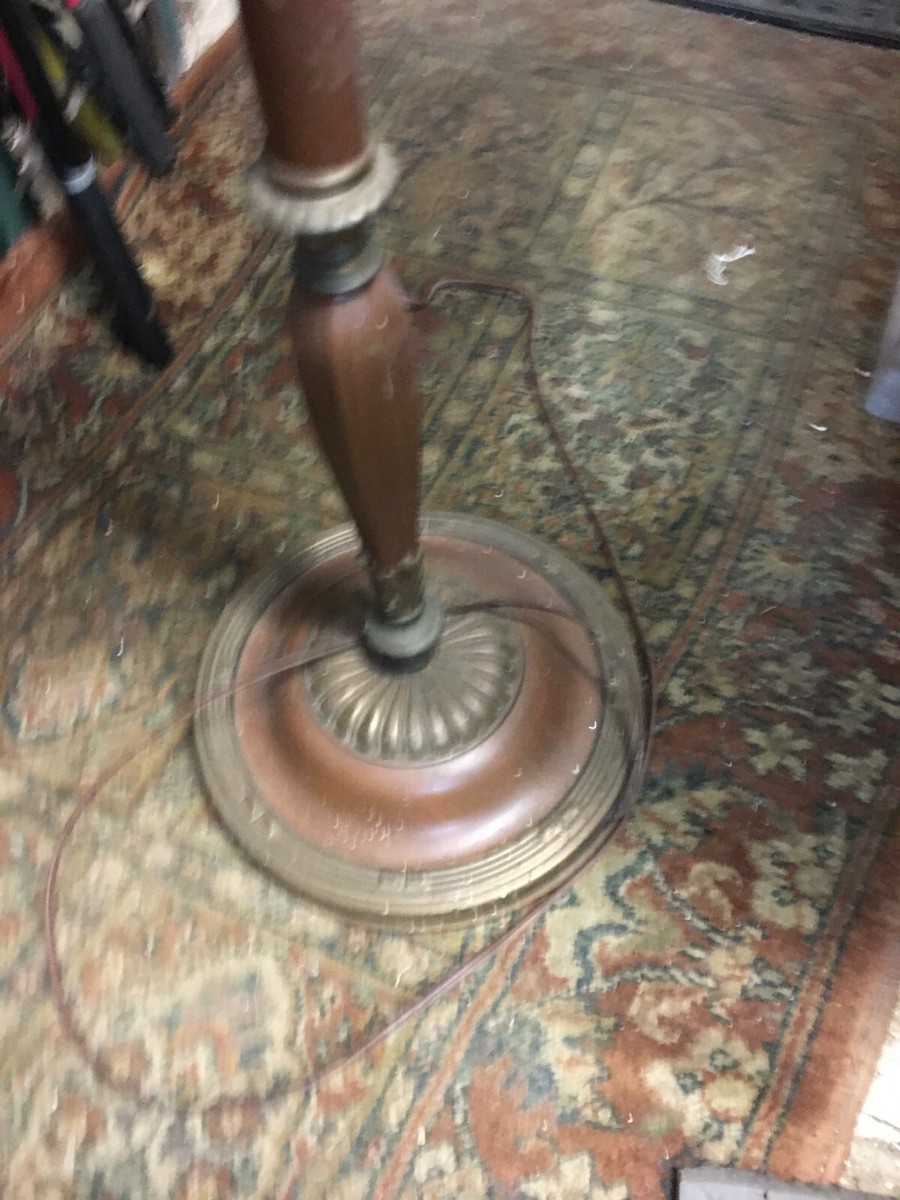 Antique VTG Torch Torchiere Candelabra Candle Floor Lamp W/shade