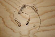 Beige Headset Microphone w/ Double Earhook for Shure Wireless NEW