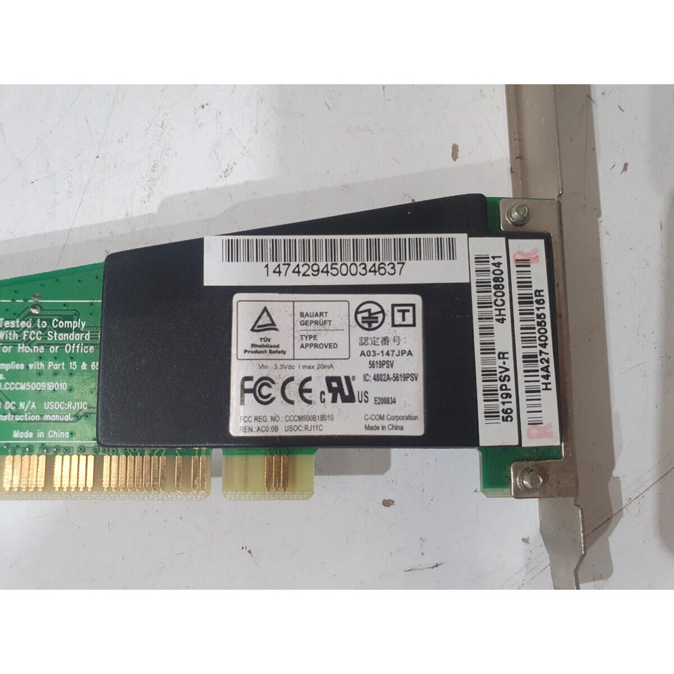 C-COM A03-147JPA 5619PSV-R Internal PCI Modem Card 2x Ethernet Port for Computer - Image 4 of 4