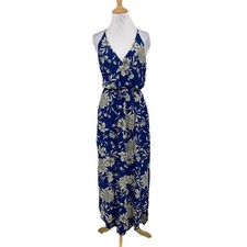 Lush Dress Womens S Small Multi Floral  Racerback Surplice Slit Hem Cinch Waist