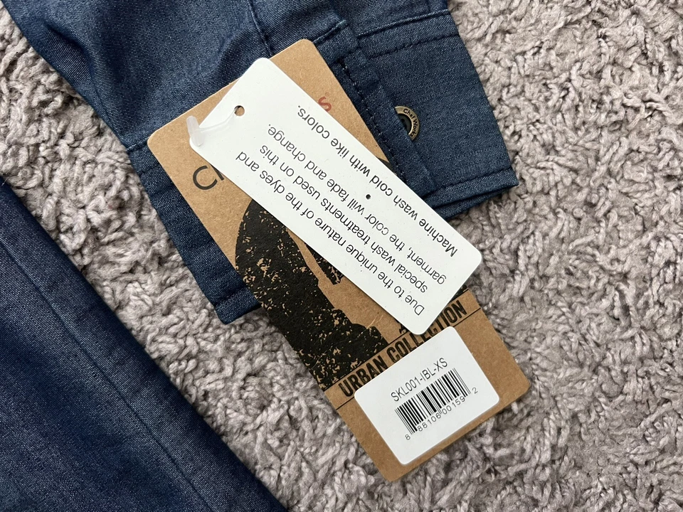 New Chef Works Urban Collection Long Sleeve Shirt Men's Size XS Denim Detroit - Image 4 of 4