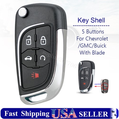2010-2022 REPLACEMENT 5B FLIP KEY NON PEPS REMOTE TRANSMITTER FOR CHEVROLET OHT01060512 PACK OF 2