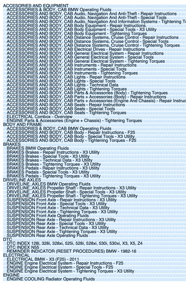 Bmw X3 (F25) 2010-2014 manuale officina  repair manual su cd - Immagine 2 di 4