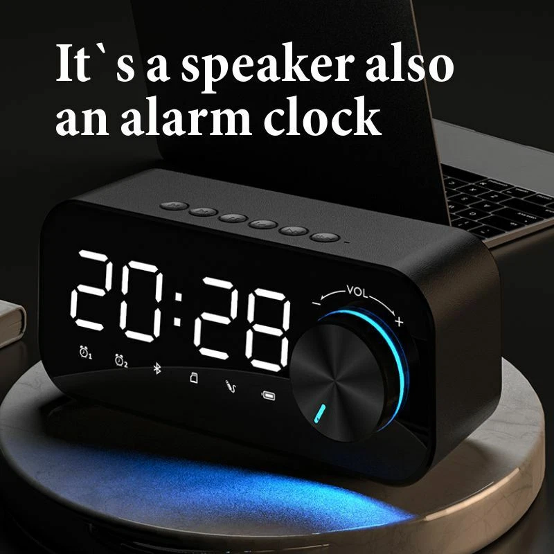 Digital bluetooth Speaker Usb Charging Digital Display Alarm Clock For Desktop - Image 3 of 4