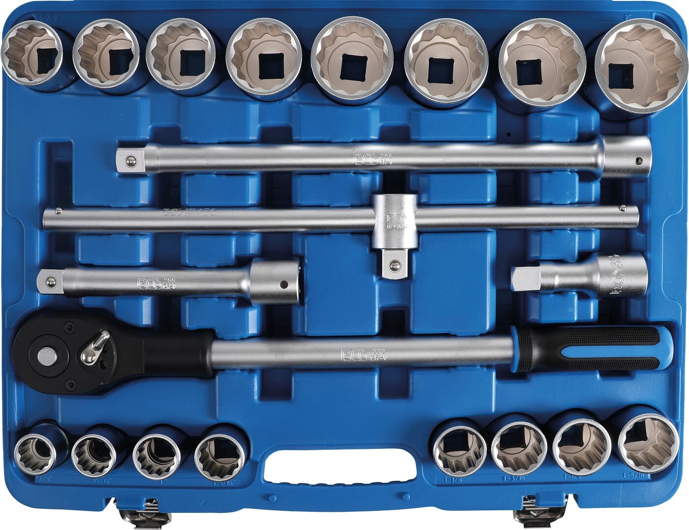 Coffret BGS douilles pouces 7/8 à 2 pouces avec cliquet 3/4 pour poids lourds