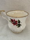 V004 Rosina Bone China Gold Trim Poinsettia Flower Pattern Teacup & Saucer — photo 7