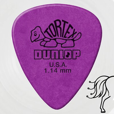 6x Jim Dunlop Tortex 1,14 mm Gitarren-Plektren | Lila | Authentische Gitarrenplektren | 6er-Pack