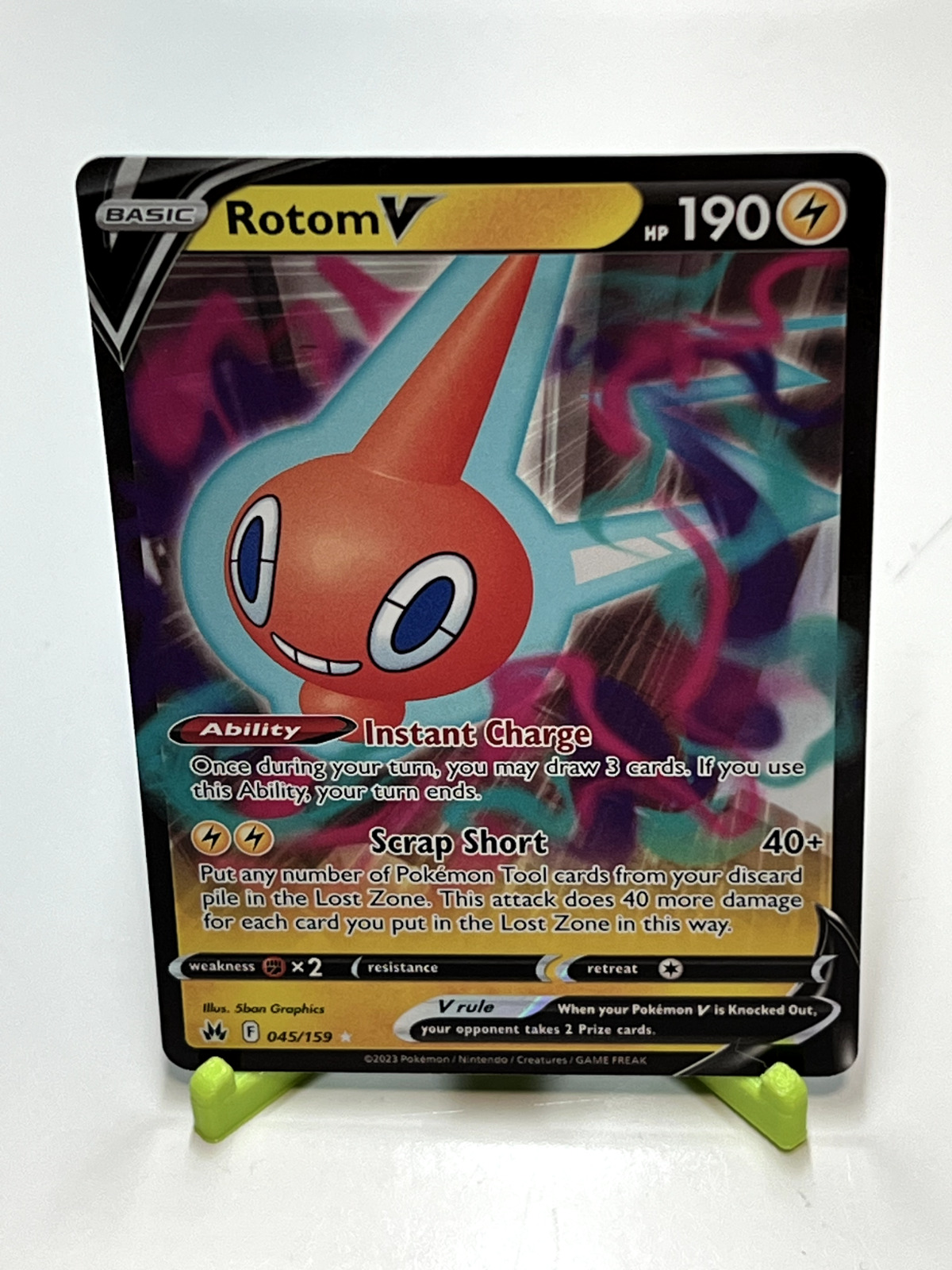 Pokemon Rotom V 045/159 Crown Zenith Ultra Rare NM Condition