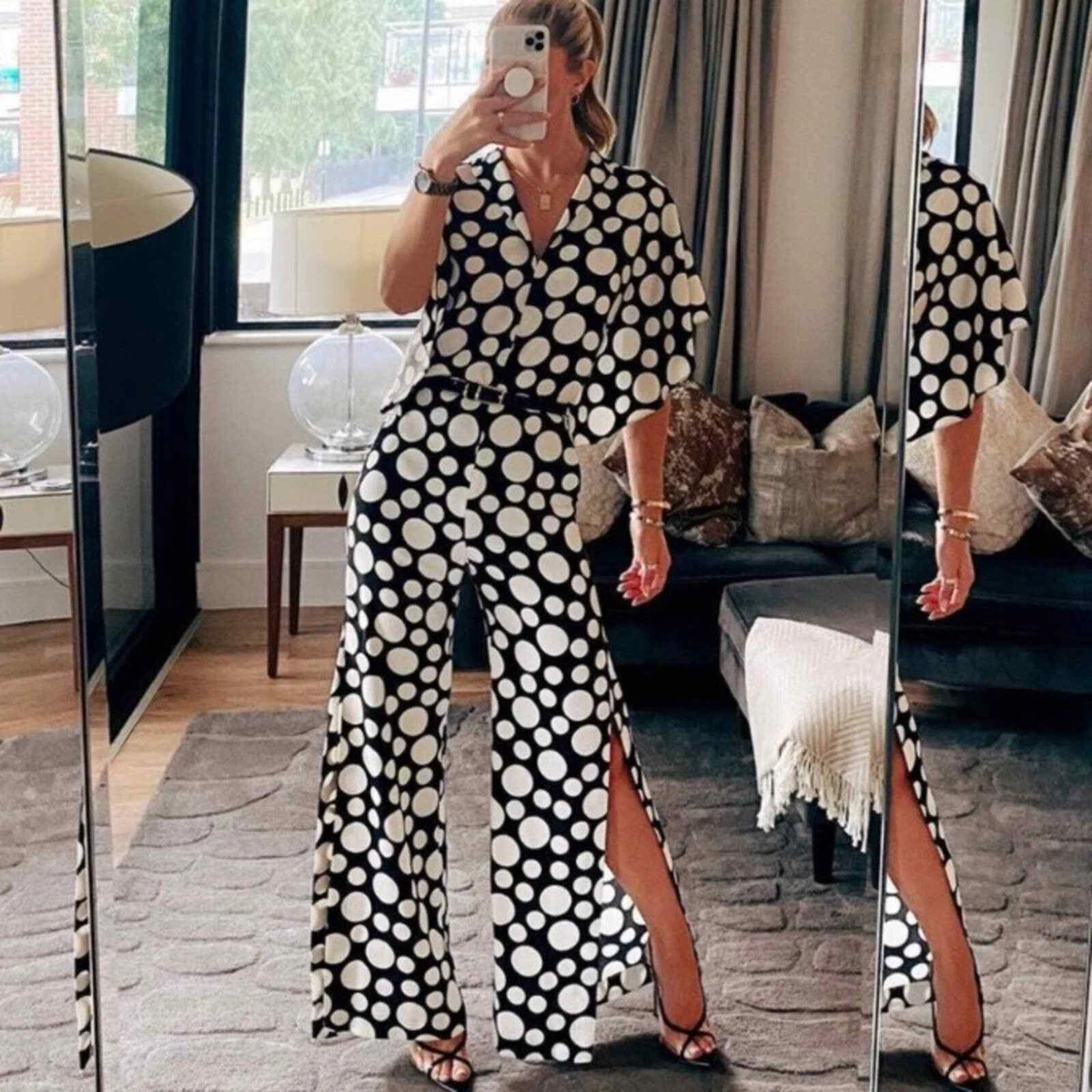 Zara polka dot jumpsuit NWT bloggers favorite Limited edition women s size XS
