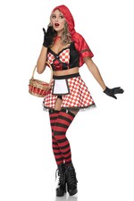 4 PC. Ladies  Sexy Red Riding Hood  Costume Set (Plus Size available)