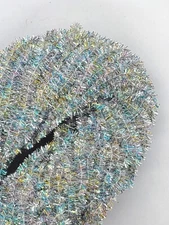 SILVER RAINBOW Crystal Ice Age Chenille Size #4 Large 5 Yard Pack Fly Jig Tying