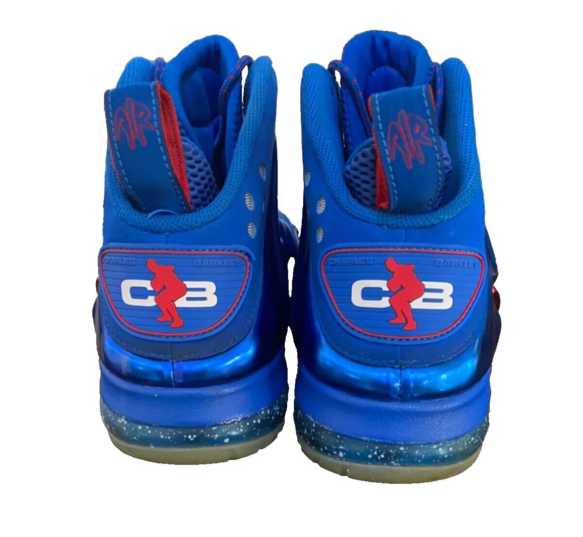 Nike Posite Max Sixers 76ers Shoes BARKLEY Blue Red 555097-300