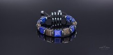 Edelstein Armband Lapis Lazuli Bronzit H&auml;matit Naturstein Herren Bracelet