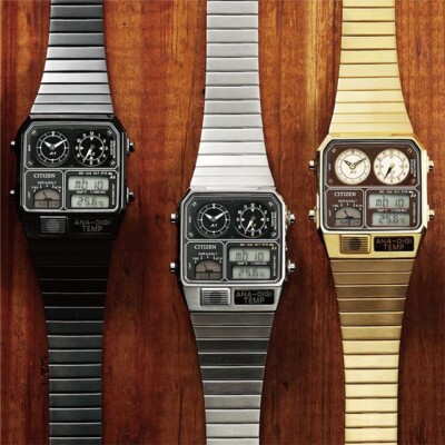 CITIZEN ANA-DIGI Classic TEMP Analog Digital Watch JG2101/JG2103/JG2105 Japan 